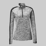 Ladies PosiCharge ® Electric Heather Colorblock 1/4 Zip Pullover